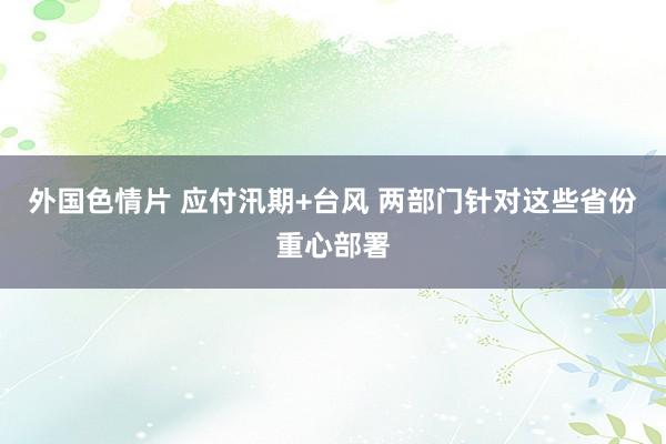 外国色情片 应付汛期+台风 两部门针对这些省份重心部署