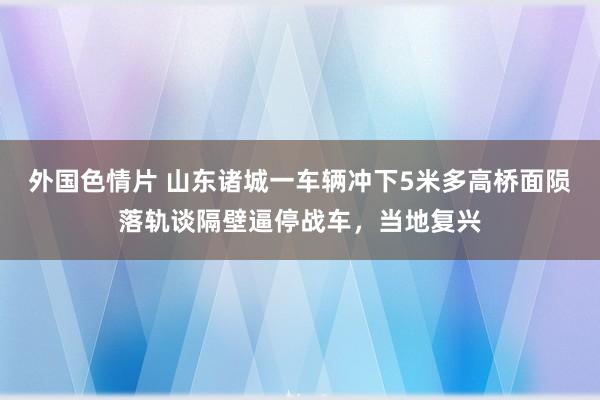 外国色情片 山东诸城一车辆冲下5米多高桥面陨落轨谈隔壁逼停战车，当地复兴