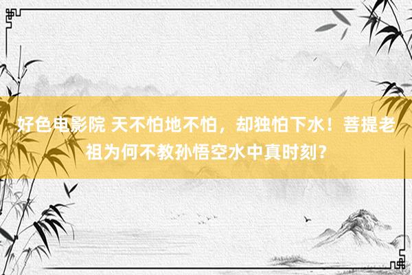 好色电影院 天不怕地不怕，却独怕下水！菩提老祖为何不教孙悟空水中真时刻？