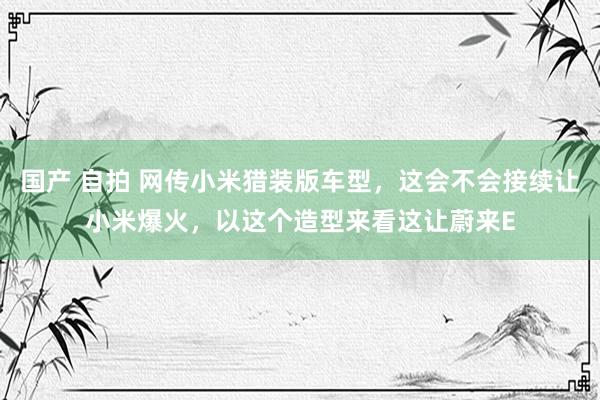 国产 自拍 网传小米猎装版车型，这会不会接续让小米爆火，以这个造型来看这让蔚来E