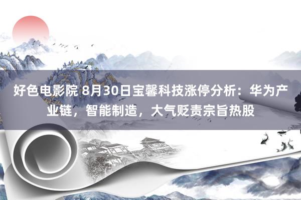 好色电影院 8月30日宝馨科技涨停分析：华为产业链，智能制造，大气贬责宗旨热股