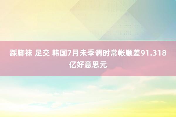 踩脚袜 足交 韩国7月未季调时常帐顺差91.318亿好意思元